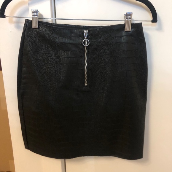 Faux croc / leather mini skirt